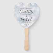 ウィンタースノーフレークスクリプト結婚式プログラムハート ハンドファン (正面)