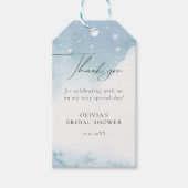 ウィンタースノーフレークスブルーブライダルシャワー ギフトタグ (正面)