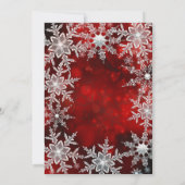 ウィンタースノーフレークスレッドホリデーパーティー招待状 招待状 (裏面)