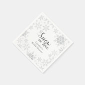 ウィンタースノーフレークス スノーインラブ ブライダルシャワー スタンダードカクテルナプキン (角)