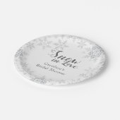 ウィンタースノーフレークス スノーインラブ ブライダルシャワー ペーパープレート (アングル)