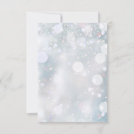 ウィンタースノーフレークス フラワーの結婚式 出欠カード (裏面)