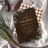 ウィンタースノーフレークタンプレイドカップルブライダルシャワー 招待状