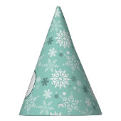 ウィンタースノーフレークターコイズ – ブルー6誕生日 パーティーハット (右)