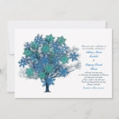 ウィンタースノーフレークツリー結婚式招待状 招待状 (正面)