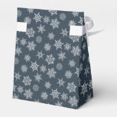 ウィンタースノーフレークネイビーブルーホリデーグリーティング フェイバーボックス (裏面サイド)