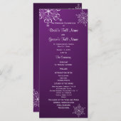 ウィンタースノーフレークパープル結婚式 プログラム (正面/裏面)