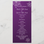 ウィンタースノーフレークパープル結婚式 プログラム (正面)