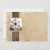 ウィンタースノーフレークビンテージ結婚式招待状 招待状 (裏面)