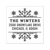 ウィンタースノーフレークフレームホリデー差出人住所 セルフインキングスタンプ (デザイン)