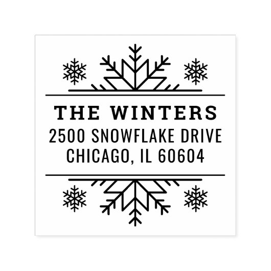 ウィンタースノーフレークフレームホリデー差出人住所 セルフインキングスタンプ (デザイン)