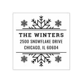 ウィンタースノーフレークフレームホリデー差出人住所 ラバースタンプ (インプリント)