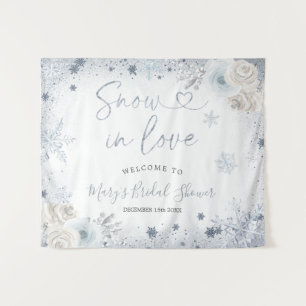 ウィンタースノーフレークブライダルシャワーウェルカムタペストリー タペストリー