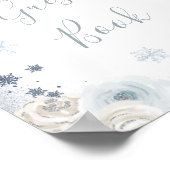 ウィンタースノーフレークブライダルシャワーゲストブック ポスター (角)