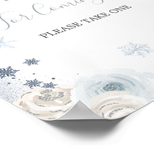 ウィンタースノーフレークブライダルシャワーサンキュー ポスター (角)