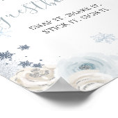 ウィンタースノーフレークブライダルシャワーフォトゲストブック ポスター (角)
