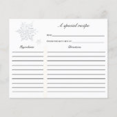 ウィンタースノーフレークブライダルシャワーレシピカード (正面)
