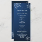 ウィンタースノーフレークブルー結婚式 プログラム (正面/裏面)