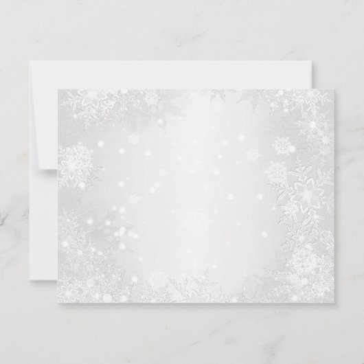 ウィンタースノーフレークベアーガールベビーシャワー招待状 招待状 (裏面)