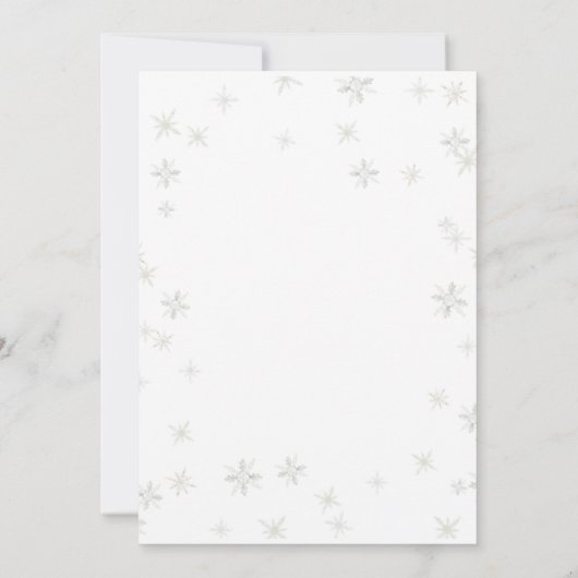 ウィンタースノーフレークベア誕生日招待状 招待状 (裏面)