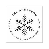ウィンタースノーフレークモダンラウンド差出人住所 セルフインキングスタンプ (デザイン)