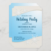 ウィンタースノーフレーク企業のホリデーパーティー 招待状 (正面/裏面)
