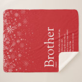 ウィンタースノーフレーク兄弟楽しい赤 シェルパブランケット (正面(横))