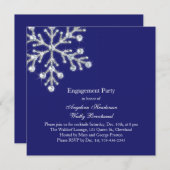 ウィンタースノーフレーク婚約パーティ招待状 招待状 (正面/裏面)