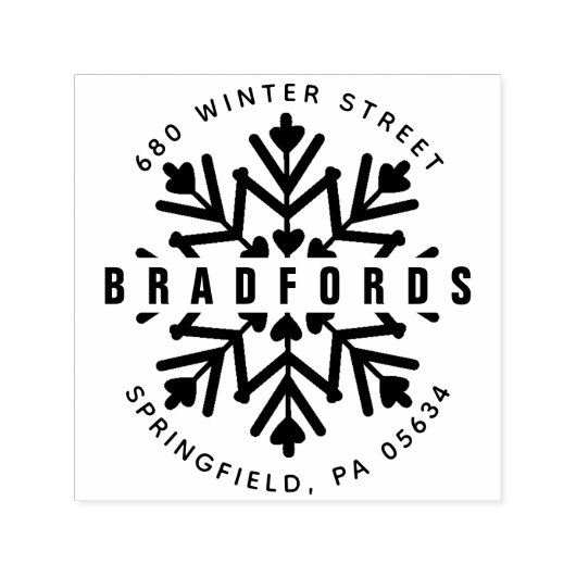 ウィンタースノーフレーク差出人住所 セルフインキングスタンプ (デザイン)