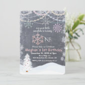 ウィンタースノーフレーク第1誕生日招待状 招待状 (スタンド正面)