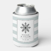 ウィンタースノーフレーク結婚式の引き出物 缶クーラー (缶正面)