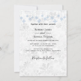 ウィンタースノーフレーク結婚式招待状 招待状