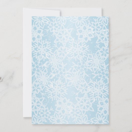 ウィンタースノーフレーク結婚式招待状 招待状 (裏面)