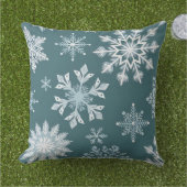 ウィンタースノーフレーク装飾用クッション – シーズンホリデー アウトドアクッション (芝生)
