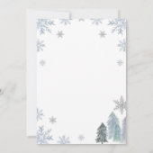 ウィンタースノーフレーク誕生日招待状ブルーボーイ 招待状 (裏面)