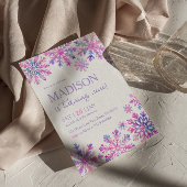 ウィンタースノーフレーク誕生日招待状 招待状