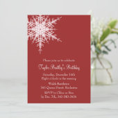 ウィンタースノーフレーク誕生日招待状 招待状 (スタンド正面)
