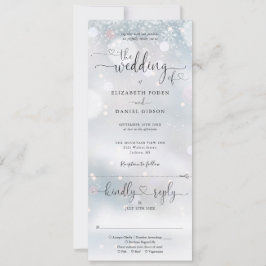 ウィンタースノーフレーク ハートスクリプトオールインワンウェディング 招待状