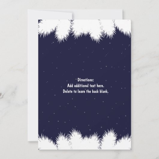 ウィンタースノーフレーク&パインツリー結婚式招待状 招待状 (裏面)