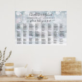 ウィンタースノーフレーク 300名 ウェディング席次表 ポスター (キッチン)