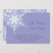 ウィンタースノーフレークSweet sixteen誕生日招待状 招待状 (正面/裏面)