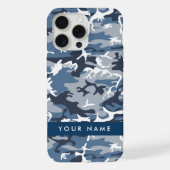 ウィンタースノーブルーカモフラージュ 名前をカスタマイズ iPhoneケース (裏面)