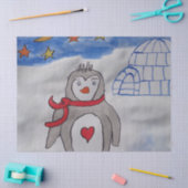 ウィンタースノーペンギンティッシュペーパー 薄葉紙 (クラフト)