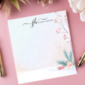 ウィンタースノーボタニカルオーナメント パーソナライズされた ノートパッド