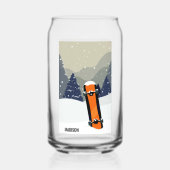 ウィンタースノーボード名前をカスタムする ガラス缶 (裏面)