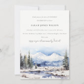 ウィンタースノーマウンテンスキーランドスケープ誕生日 招待状 (正面)