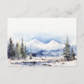 ウィンタースノーマウンテンスキー結婚ランドスケープ詳細 エンクロージャーカード (裏面)