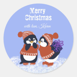 ウィンタースノーメリークリスマス ラウンドシール