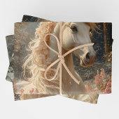 ウィンタースノーユニコーンキャッスルファンタジー魔法の馬 ラッピングペーパーシート