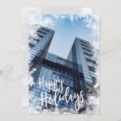 ウィンタースノー建物企業のフォトホリデーカード シーズンカード (正面/裏面)